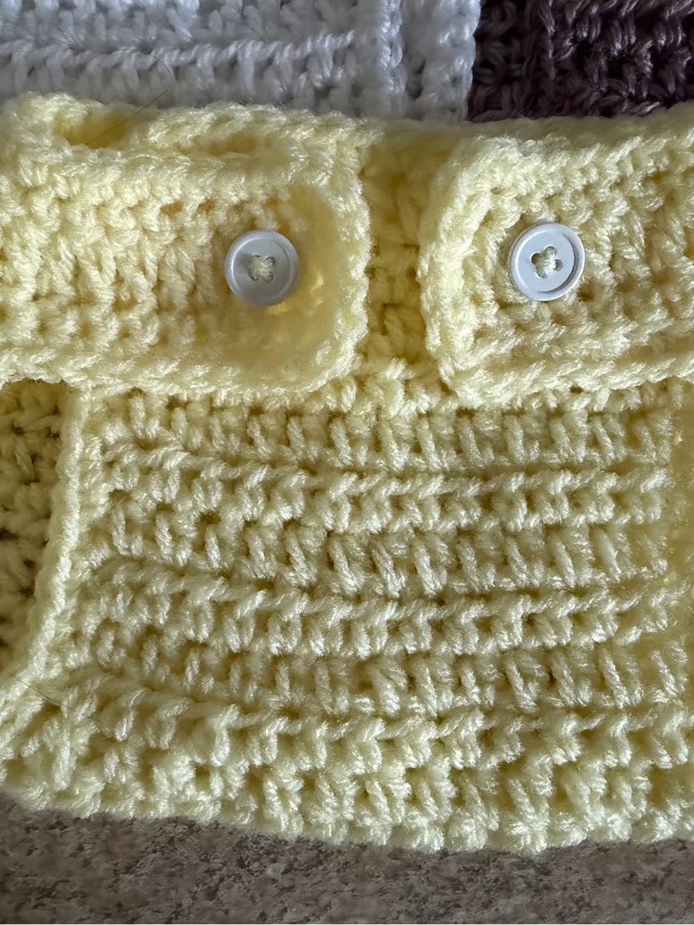 Yellow Crochet Button-Up Baby Diaper Cover